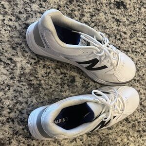 New Balance White and Black Walking Shoes